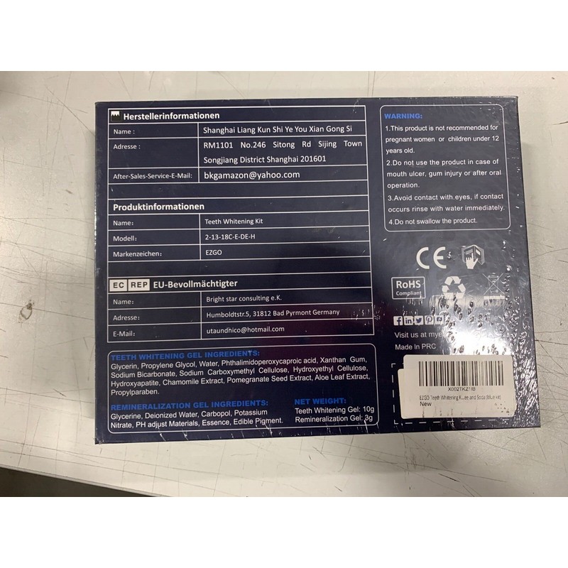 EZGO Teeth Whitening Kit Advanced Home whitening System NIB