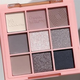 Paleta de sombras de ojos Maquillaje 9 colores NEGRO GRIS Marrón oscuro Paleta de sombras de ojos coloridas Brillo mate Paleta de sombras de ojos coreanas SMOKING Altamente pigmentadas Larga