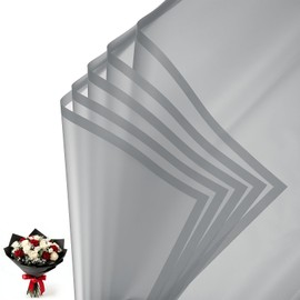 PATIKIL 20 Sheets Flower Wrapping Paper, Frosted Waterproof Bouquet Wrapping Paper Florist Supplies Packaging Paper for DIY Crafts Wedding Birthday Gift, Silver