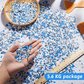 Fabbay 12.4 lb Epoxy Garage Floor Coating Paint, Includes Black, White, Blue, Gray Decorative Color Chips for Garage Floor, Wall Interior and Exterior House Paint