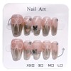 Nexora Silver Ribbon Butterfly Heart Glitter Attaching Gel Nail Tips, 1 Set, L / 넥소라 실버 리본 나비 하트 글리터 붙이는 젤 네일팁, 1세트, L