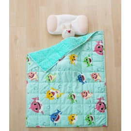 Sivio Weighted Blanket 5 lbs, Super Soft Crystal Velvet & Minky Dots Cartoon Patterns Reverise Heavy Throw, Heavy Blankets, 36 x 48 Inch Green Shark