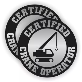 Unbranded/Generic pair - CERTIFIED CRANE OPERATOR Hard Hat Stickers | Funny Safety Helmet Decals