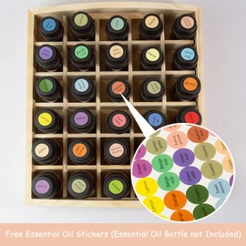 Essential Oil Storage Box Wooden Essential Oils Display Organizer Stand Holder for 15 ml Bottles Nail Polish Collection. (30 Slots)