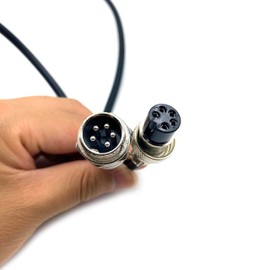 FOWIUNYE 16.4 ft GX16 5 Pin Cable Female to Male Head Aviation Cordset, GX16 5 Pin Panel Mount Circular Metal Aviation Connector Male to Female Adapter Cable 20AWG (5Meter)