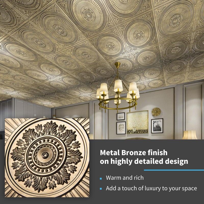 Art3d 12-Pack Drop Ceiling Tiles 2x2 FT, Decorative Easy Install