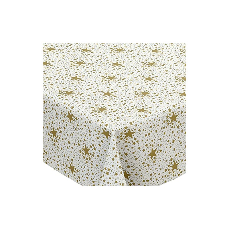 Karina Home Christmas Super Stars Gold PVC Vinyl Wipe Clean