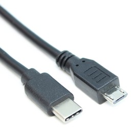 MyCableMart 6ft USB 2.0 Type-C Male to Micro-B 5Pin Male Cable 480Mbps, Black