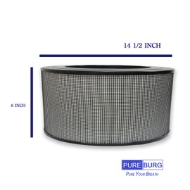 PUREBURG 21500 Replacement Filter Compatible with Honeywell 50150 51500 61500 11500(EV-15) 18150 11520 17200 Series Air Purifiers, H13 HEPA Cabon Pre-Filter Air Clean Dust VOCs Odor
