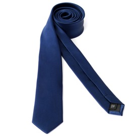 Landisun Navy Blue Tie Men Women Solid Skinny Ties Slim Ties Satin Tie-Blue