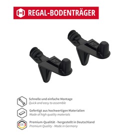 Gedotec Shelf Support Wooden Floor Angle Shelf Support Diameter 5 mm Shelf Support for Furniture - Fix Pro | Shelf Support Steel Black Matt | Pin with Plug-In Pins | Pack of 10 - Shelf Pin for