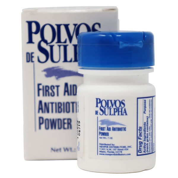 Polvos de Sulpha First Aid Antibiotic Powder 7.5 mg