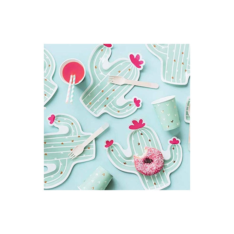 Luck and LUCK Cactus Paper Plates, Pack of 6