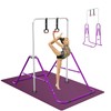 FINCOME Gymnastics Bar for Kids with Mat and Gymnastics Rings,