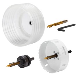 Mollom (4-1/4" | 108mm) HSS M42 8% Cobalt BI-Metal Hole Saw with Dust Bowl for Recessed Lights Can Lights,2 Pilot Drill Bits&Mandrel Cutting for PVC,Drywall,Wood,Plastic,Gypsum Board,Metal