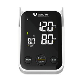 VitalCare | Baumanómetro Digital de Brazo C02 | Multiusuario con Resultados por Voz + Indicador OMS | Medición Precisa y Fácil para 2 Personas