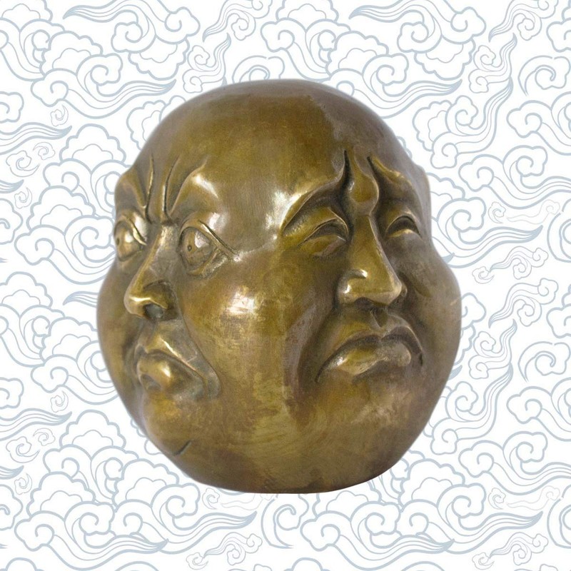 Addune Buddha Head Statue Four Faces Pleasure Anger Sorrow Joy