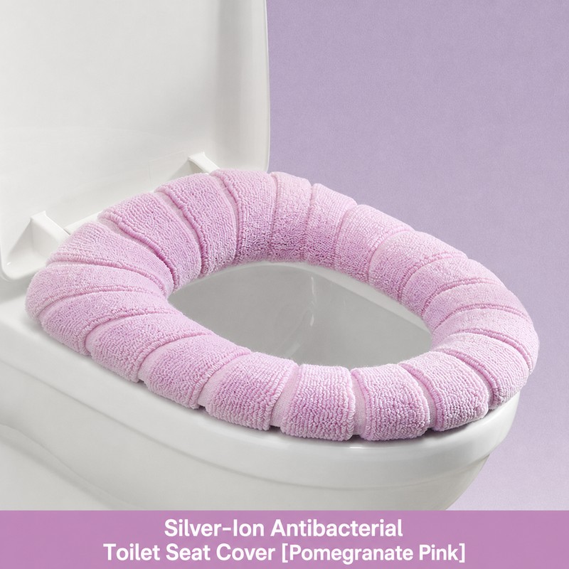 Ag+ Silver Ion Antibacterial Toilet Seat Cover, Universal Stretch-Fit Washable