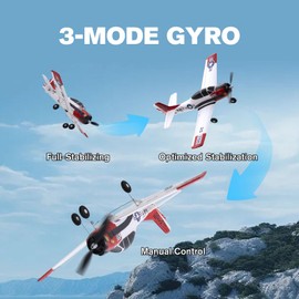 Fms 410mm T-28 RC Plane for Beginners – Easy to Fly with 3 Flight Modes and One-Key Return, Durable EPP Foam and Prop Guard, Ready to Fly RTF Remote Control Aircraft for Adults
