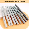 LWCUSNJ 9pcs Round Green Carbon Sharpening Stone Sticks Set, Green