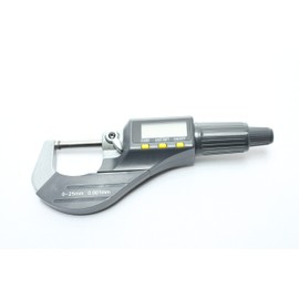 Stainless Steel Digital Micrometer, 0-25 mm, 0.001 mm Resolution, Dual Unit (mm & Inches)