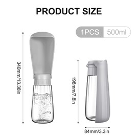 1 x 300 ml dog drinking bottle for on the go, 180° foldable dog cat pets drinking bottle dogs for on the go, dog drinking bottle to go with activated carbon filter for daily walking, travel, camping