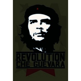 AGDeko® Schild aus Holz 12x18cm Retro Revolution Che Guevara Kuba zum Aufhängen oder Stellen Raum Dekoration