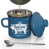 Mini Bacon Grease Container With Strainer - 15OZ Enamel Grease