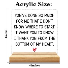 Thank You Gifts for Women Men, Appreciation Gifts for Friends Coworker Boss Leader, Birthday Thanksgiving Christmas Gift Ideas for Hostess Mom, Acrylic Thankful Sign Home Office Desk Decor