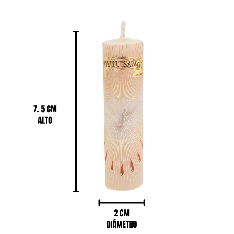 Luz María-Paquete de 12 mini cirios de "Espíritu Santo"(Recuerdo, Decorativos,