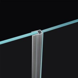 Glass Door Side Seal Strip 100” Frameless Shower Door Sweep for 1/4" Sliding or Swing Framelss Glass Door (U Type)