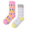 Happy Socks 2-Pack Pineapple Socks, Pink, Pink, Small-Medium