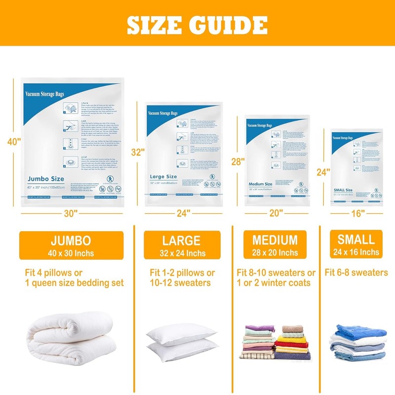 MEIQIHOME Vacuum Storage Bags, Space Saver Sealer Bags,Vacuum seal bags