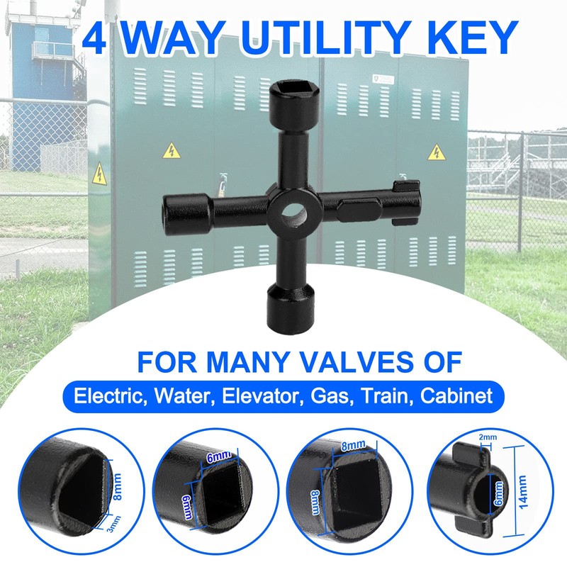 Eapele Water Meter Key 28 inch Enforced Steel T-Handle With