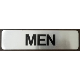 Buildingsigns.com RESTROOM MEN SIGN (BRUSHED ALUMINUM 2X8- HEAVY DUTY !!! )- The...-REF24-1