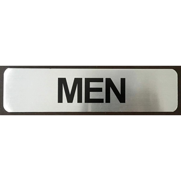 Buildingsigns.com RESTROOM MEN SIGN (BRUSHED ALUMINUM 2X8- HEAVY DUTY !!!