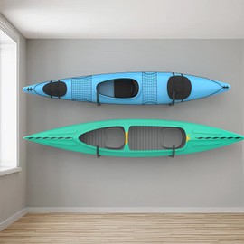 WALMANN Wall Mount Kayak Storage Rack, Kayak Hooks for Garage Wall Hangers for Kayak, Surfboard, Skiis, Snowboard, Paddle Board(1 Pair for 1 Kayak)