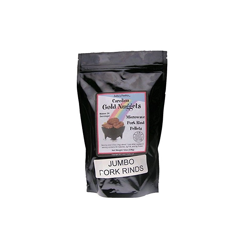 Carolina Gold Nuggets Pork Rinds Large Jumbo Chicharrones Package, 12