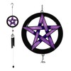 Ebros Gift Purple Stained Glass Pentacle Pentagram Circle Resonant Relaxing