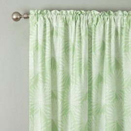 Leeva - Paneles de cortina con estampado de hojas transparentes de 96 pulgadas de largo, decoración del hogar, bolsillo para barra, aireado, ligero, elegante, tratamientos de ventana para recámara,