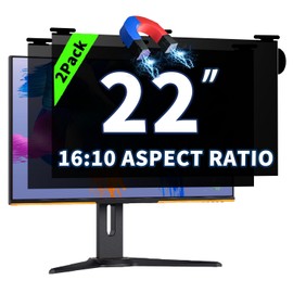 2 Pack Magnetic Hanging Computer Privacy Screen 22 Inch for 16:10 Widescreen Monitor, Removable Privacy Screen Anti Glare Blue Light Computer Screen Privacy Shield, Anti-Scratch 22 in Protector Film