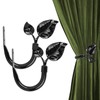Leaf Shaped Curtain Holdbacks 2pcs, Handmade Metal Curtain Side Holders
