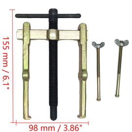 XMHF Adjustable Two Jaw Bearing Gear Puller Tool Carbon Steel Pump Pulley Remover Straight Type, 155mm/6.1"