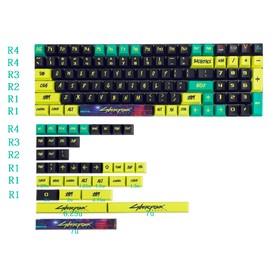 136 Key Cyber Style Cherry Profile Five Side Dye Sub Keycaps PBT Key caps for TKL 61 64 68 75 87 96 104 108 Keychron MX Keyboard