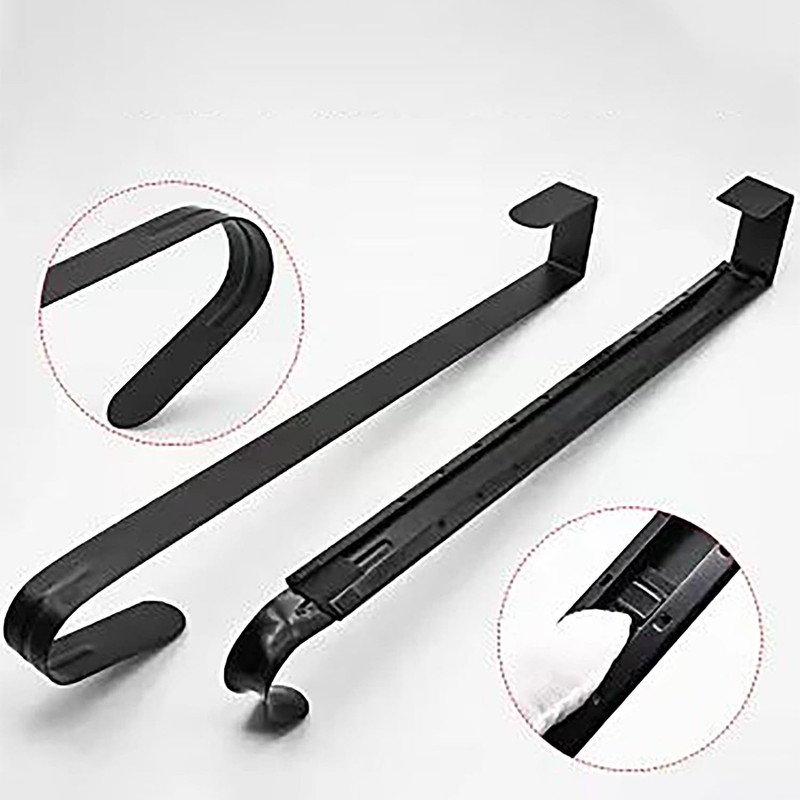 HL Home Adjustable Metal Wreath Hanger Over Front Doors, Black