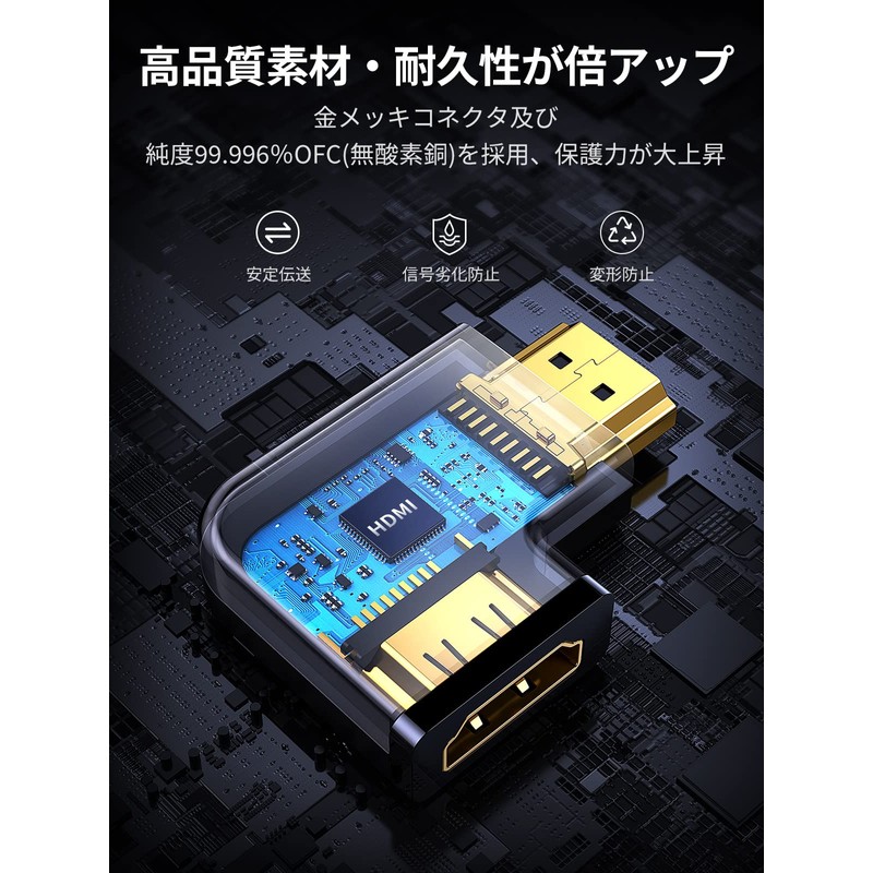 UGREEN HDMI L-Type Converter Adapter, Left & Right Converter, 90