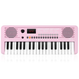 MK-2 37 Keys Kids Keyboard Piano, Portable Small Keyboard with 40 Songs, 200 Sounds, with MIDI Function, LED Display & Dual Speakers, Compact Mini Music Piano for Kids/Beginners (Pink)