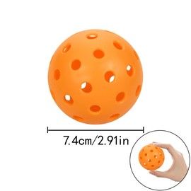HAIKING Pickleball Balls, 4 PCS Orange Plastic 40 Holes Practice Hollow Ball for Indoor, Outdoor (74mm/2.91in)