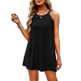 WIHOLL Swimsuit Coverups for Women 2025 Sleeveless Sundresses for Women Casual Beach Black XL