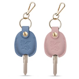 KARENSKEYS Car Key Cover, 2pcs Leather Key Sleeve, Broken Car Key Loop Replacement, Keychain for Women Men.